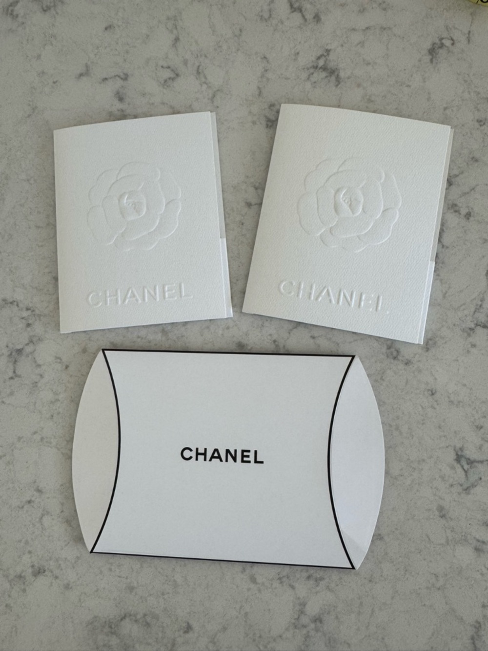 Chanel White Camellia enclosures and pillow box